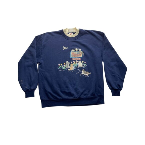 Vintage Morning Sun Cat & Birdhouse Sweatshirt #7167 - Picture 1 of 8